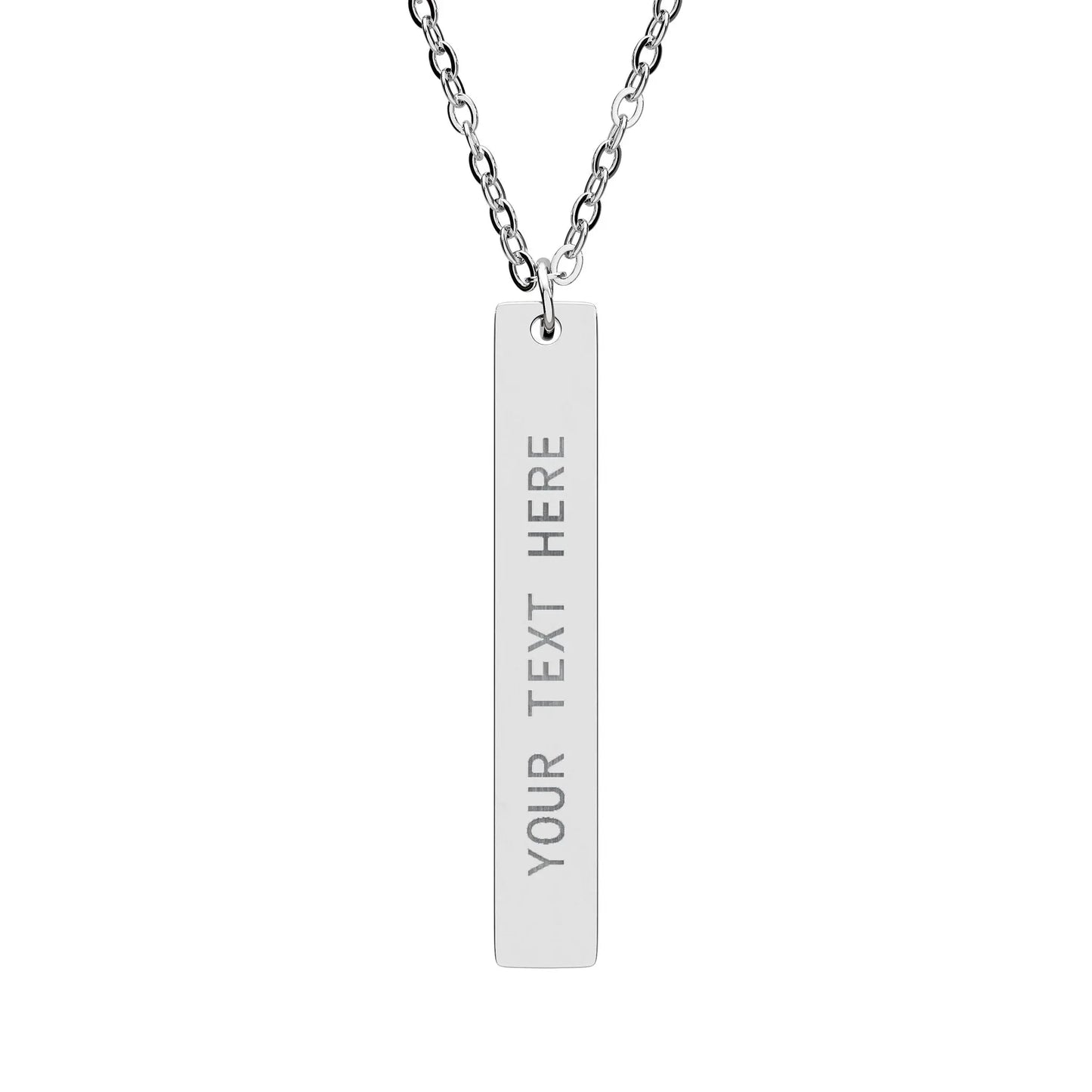 Engravable Vertical Bar Necklace — Personalized Name/Message Pendant Printify