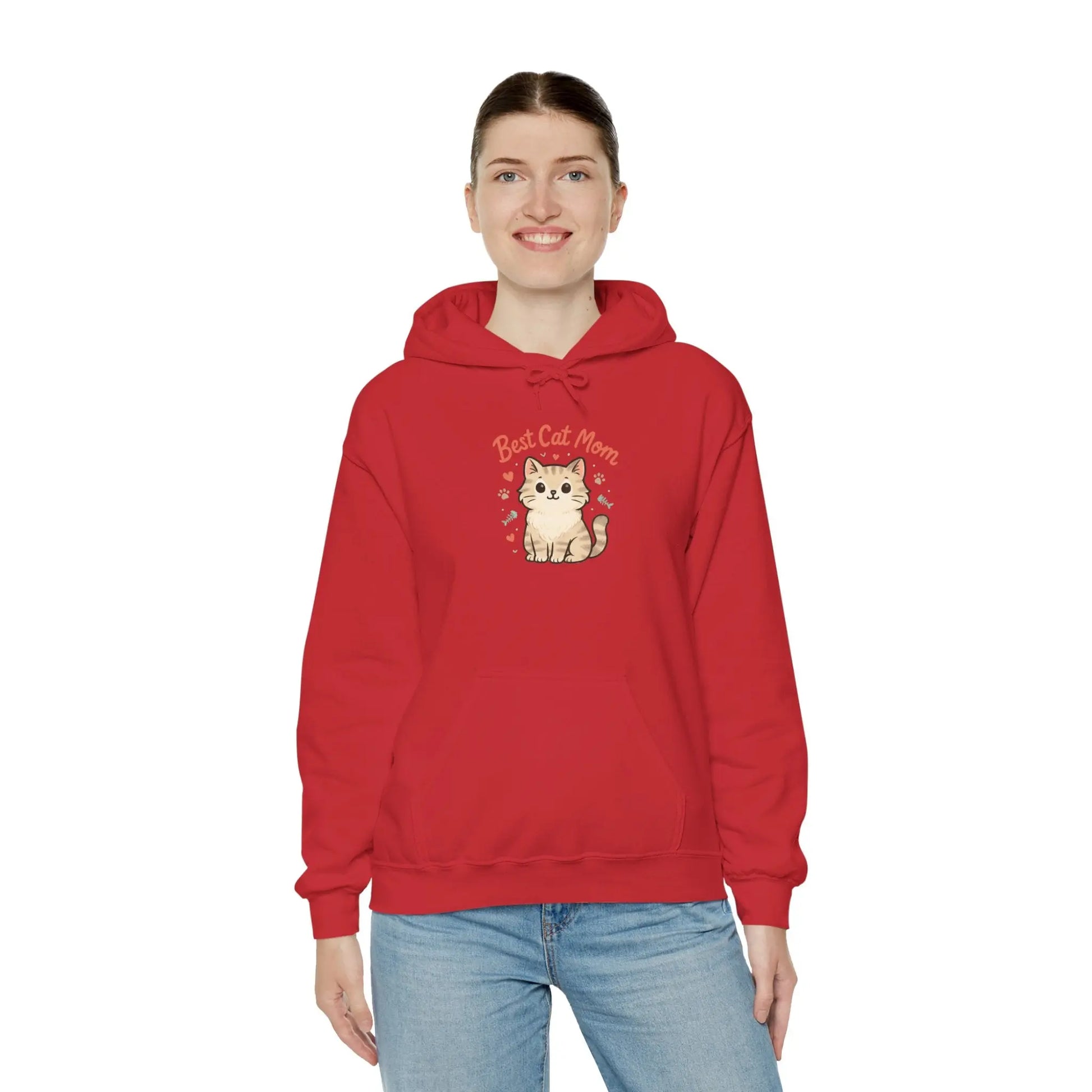 Cute Cat Mom Hoodie, Best Cat Mom Sweatshirt, Gifts for Cat Lovers, Cozy Animal Sweatshirt, Unisex Cat Apparel Printify