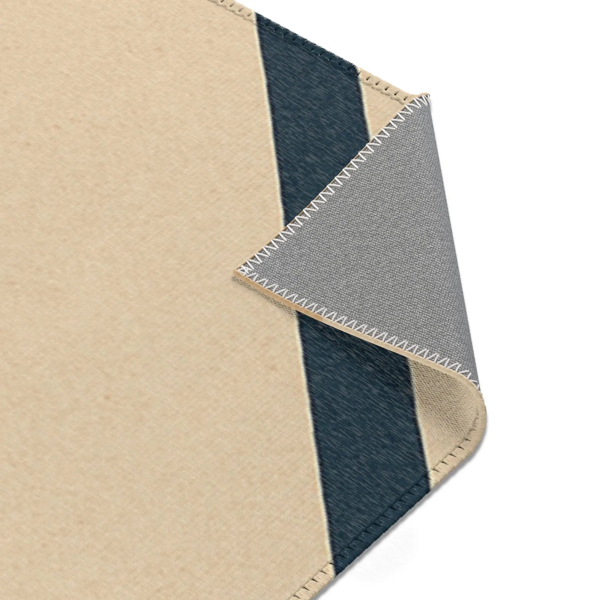 Mid-Century Geometric Area Rug — Retro Abstract Shapes in Teal, Mustard & Coral Printify