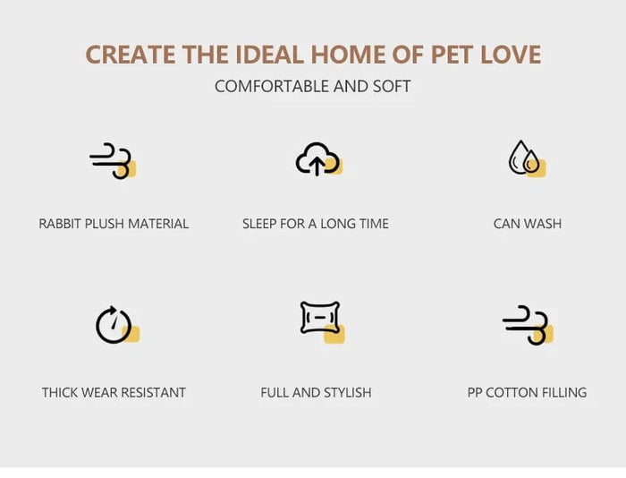 Plush Pet Sofa Bed - All-season Non-slip Bottom Durable And Scratch-resistant Suitable For Dogs And Cats