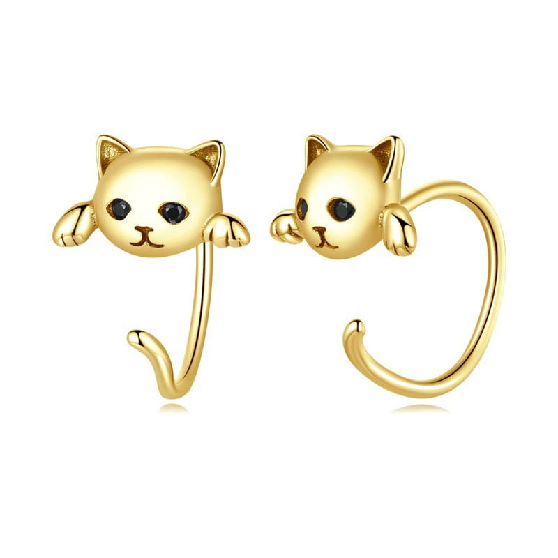 Cat Tail Piercing Ear Stud Earrings Simple Personalized All-match