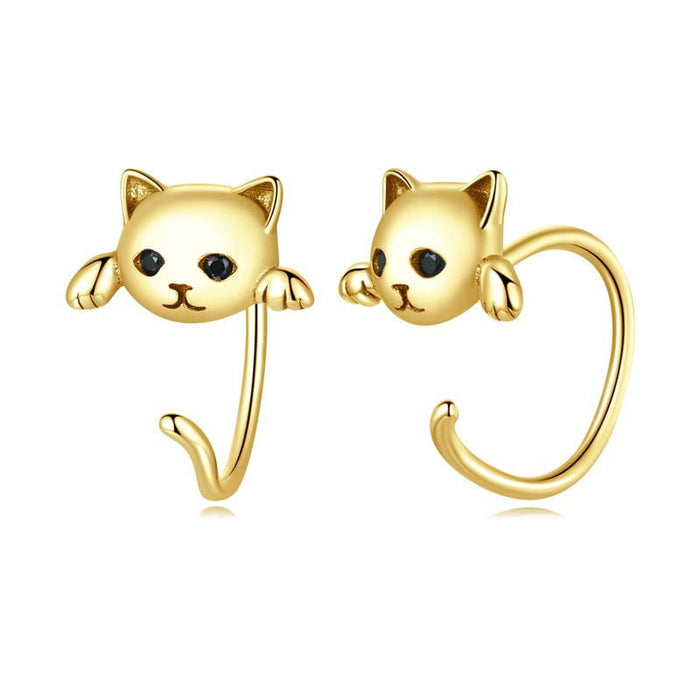 Cat Tail Piercing Ear Stud Earrings Simple Personalized All-match