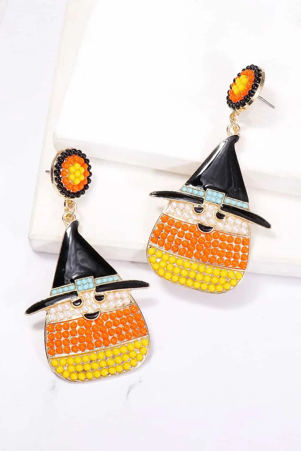 Witch's Hat Shape Synthetic Pearl Dangle Earrings - FloofChonk