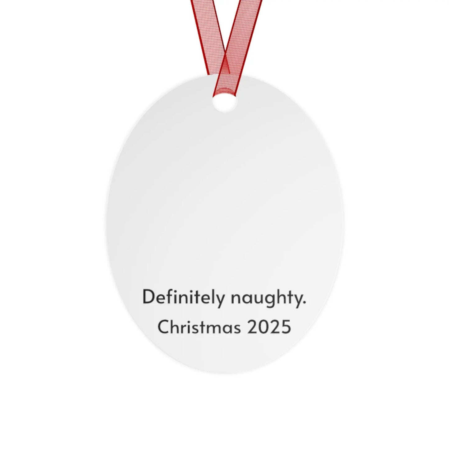 Bell Metal Ornament — Black Cat with Christmas Lights, “Definitely Naughty. Christmas 2025” Printify