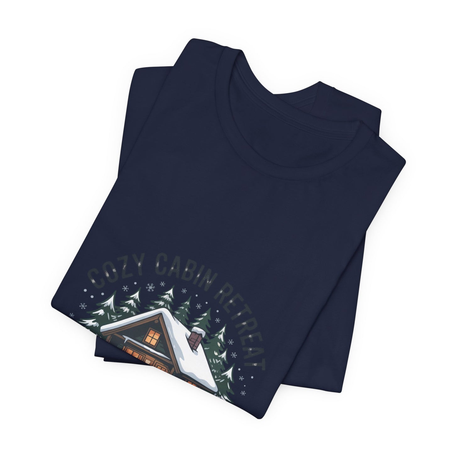 Cozy Cabin Retreat Tee | cabin vibes shirt, mountain silhouette design Printify