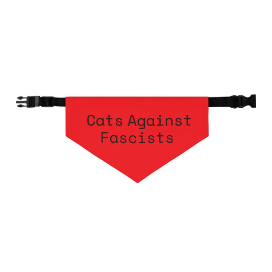 "Cats Against Fascists" Pet Bandana Collar for Dogs & Cats | Rebellious Style Accessory Printify