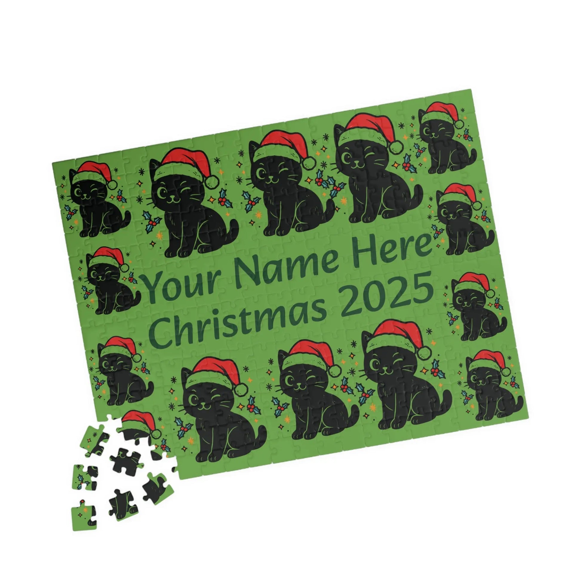 Personalized Christmas Puppy Puzzle Printify