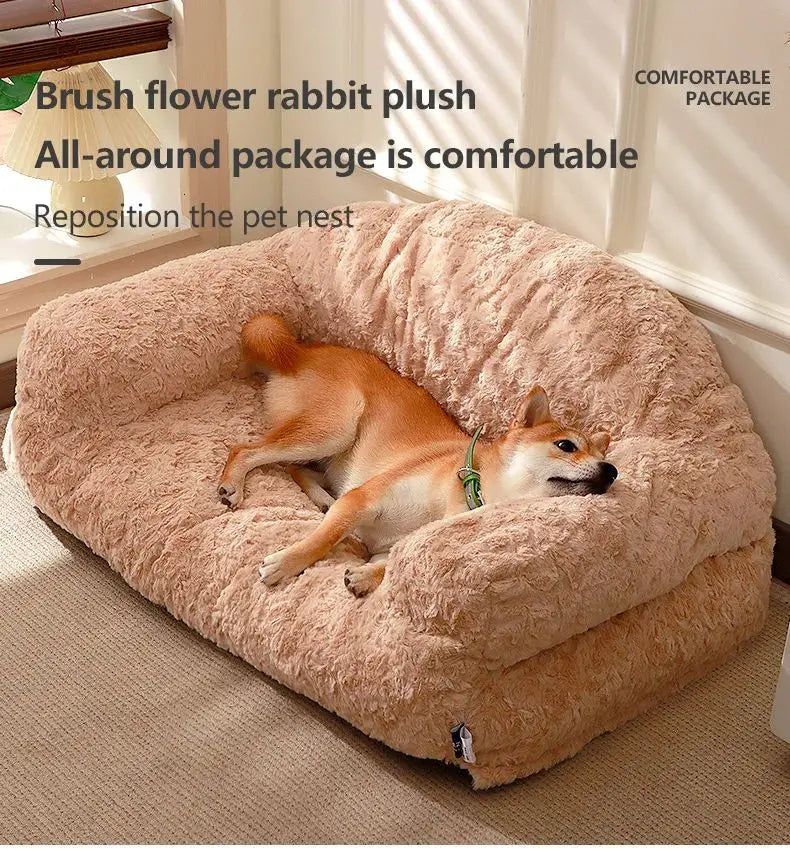 Plush Pet Sofa Bed - All-season Non-slip Bottom Durable And Scratch-resistant Suitable For Dogs And Cats