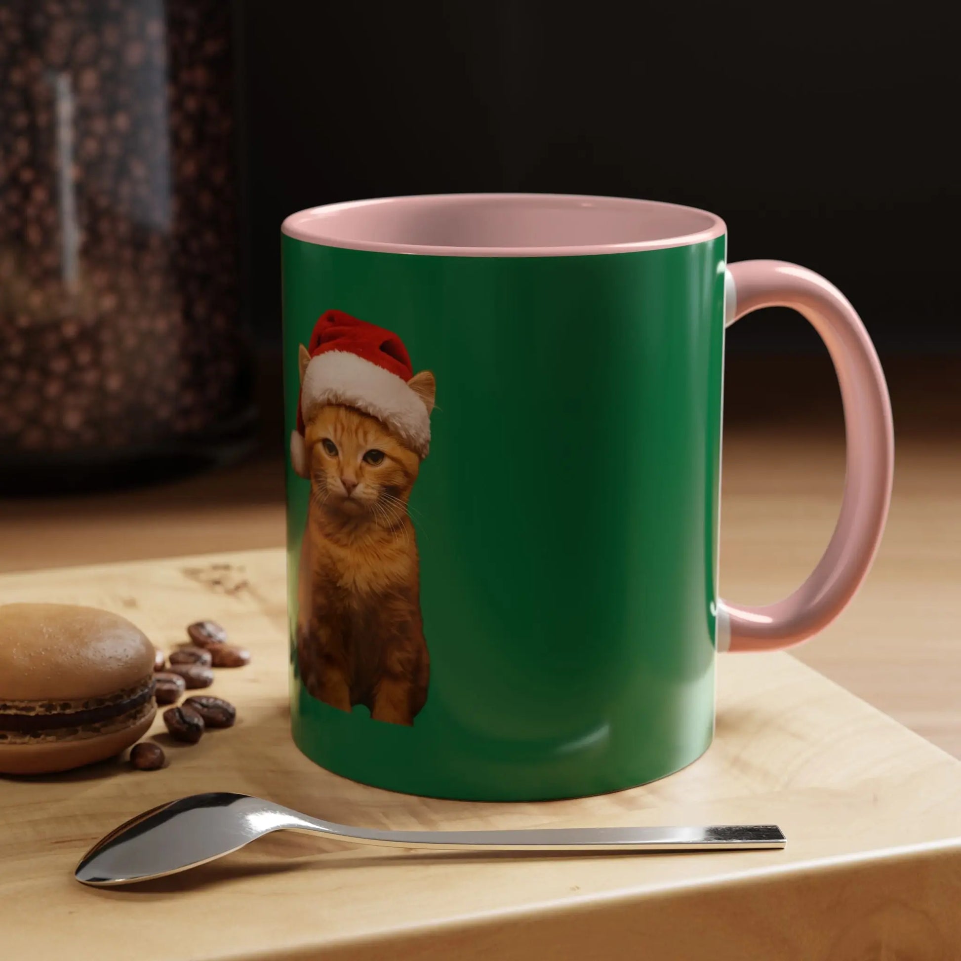 Christmas Cat Accent Mug - Personalized 'On the Naughty List' Mug Printify