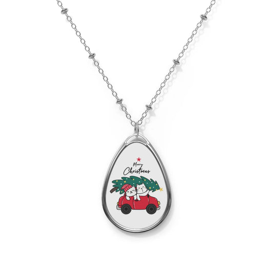 Necklace Christmas Cats Printify