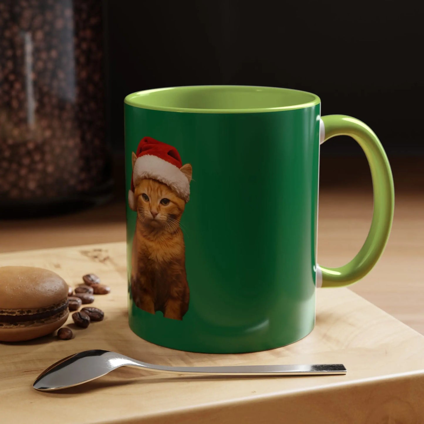 Christmas Cat Accent Mug - Personalized 'On the Naughty List' Mug Printify