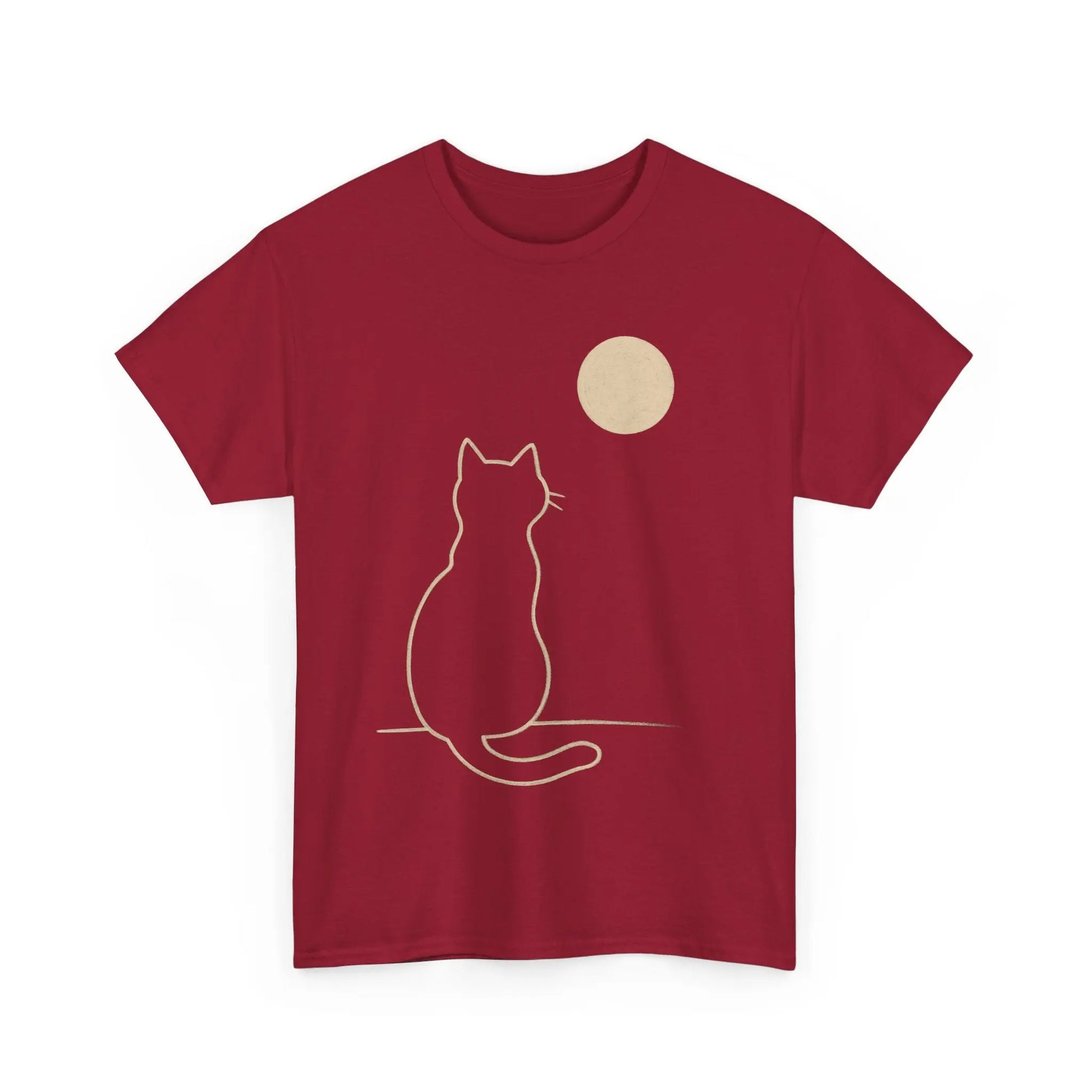 Cat Moon T-Shirt, Cute Animal Lover Gift, Unisex Graphic Tee, Casual Wear, Pet Owners Shirt, Cozy Night Outfits Printify