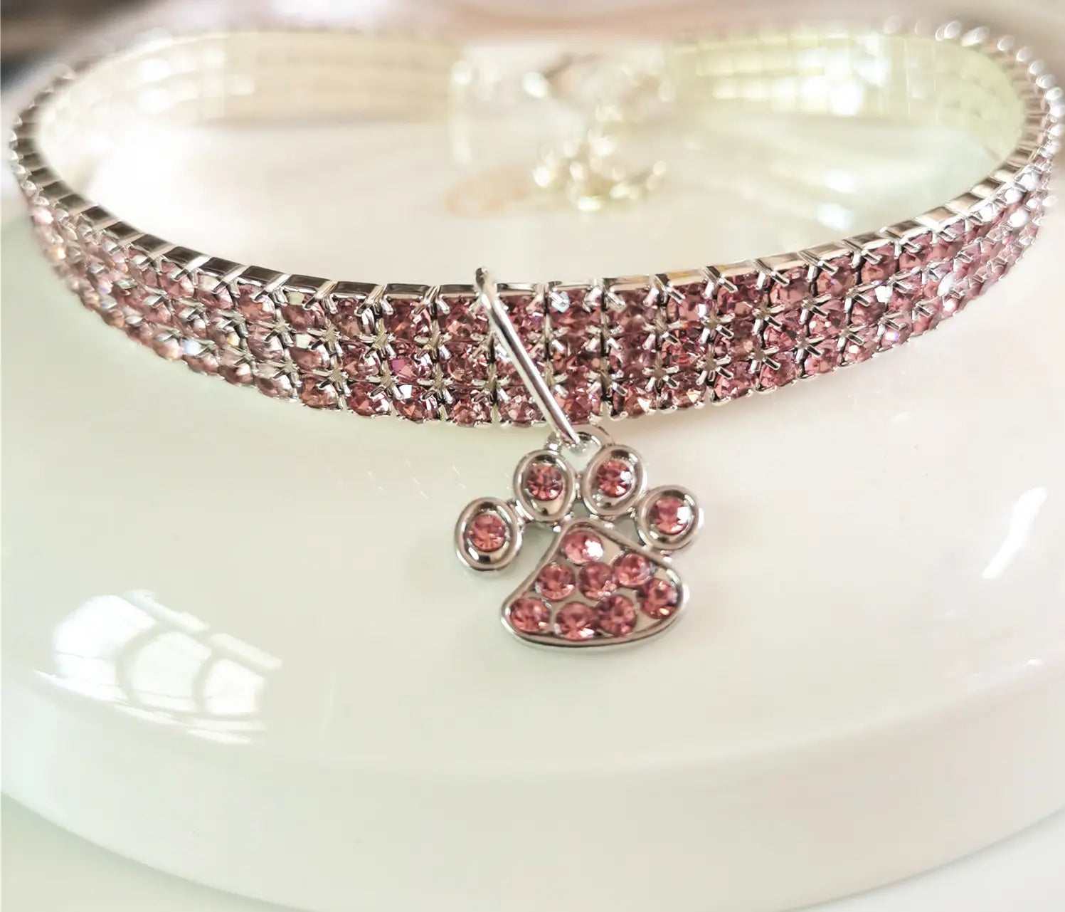 Pet Collar With Diamonds Mixed-color Cat And Dog Supplies Cat Claws Elastic Cat And Dog Necklace Jewelry