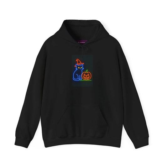 Halloween Cat Hoodie, Cozy Fall Apparel, Spooky Season Outfit, Gift for Cat Lovers, Unisex Sweatshirt, Halloween Sweatshirt, Cat Lover Gift,