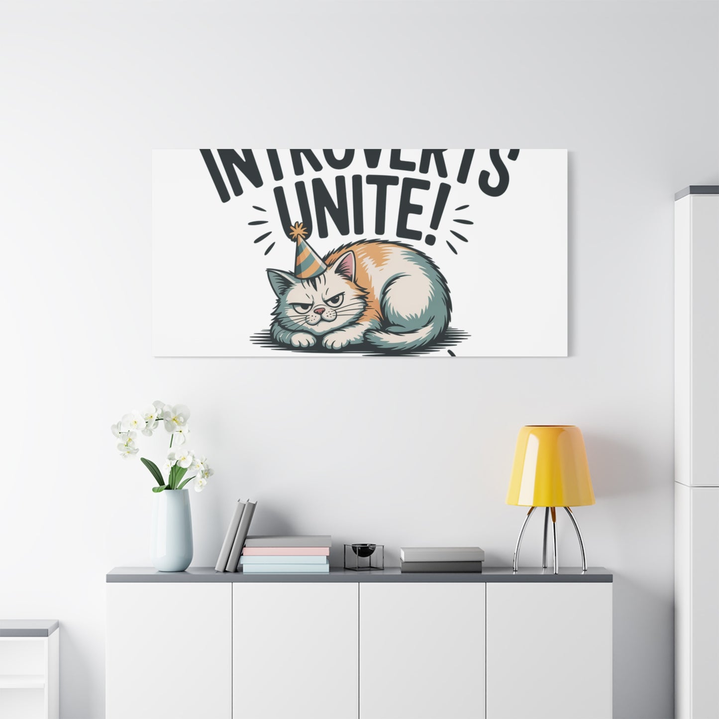 Introverts Unite (In the Corner) Matte Canvas | Funny Holiday Decor, Party Survival Humor Printify