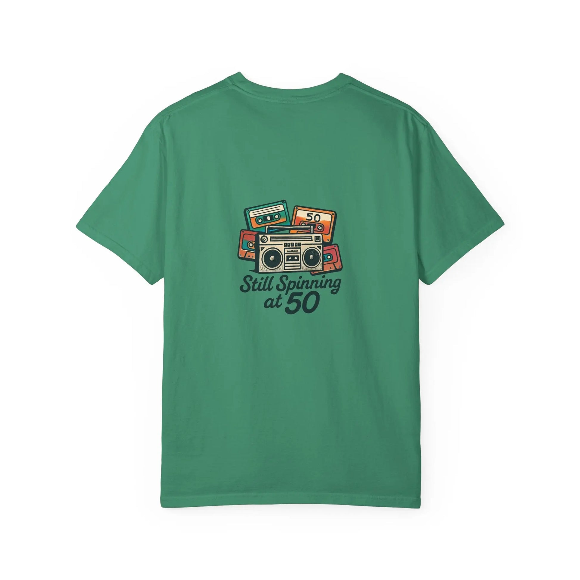 Crew T-Shirt - 'Still Spinning at 50' Retro Boombox Tee Printify