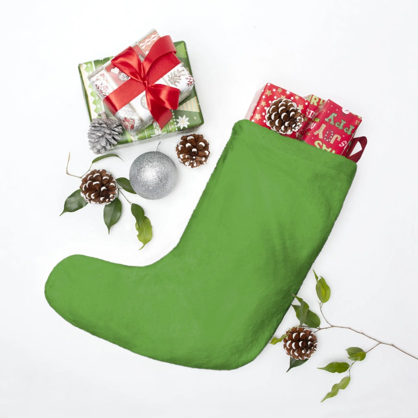 Copy of Personalized Christmas Stocking with Cute Tree Design — Custom Name Holiday Stocking Printify