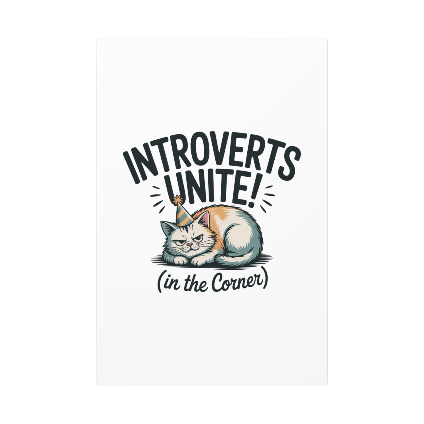 Introverts Unite (In the Corner) Matte Canvas | Funny Holiday Decor, Party Survival Humor Printify