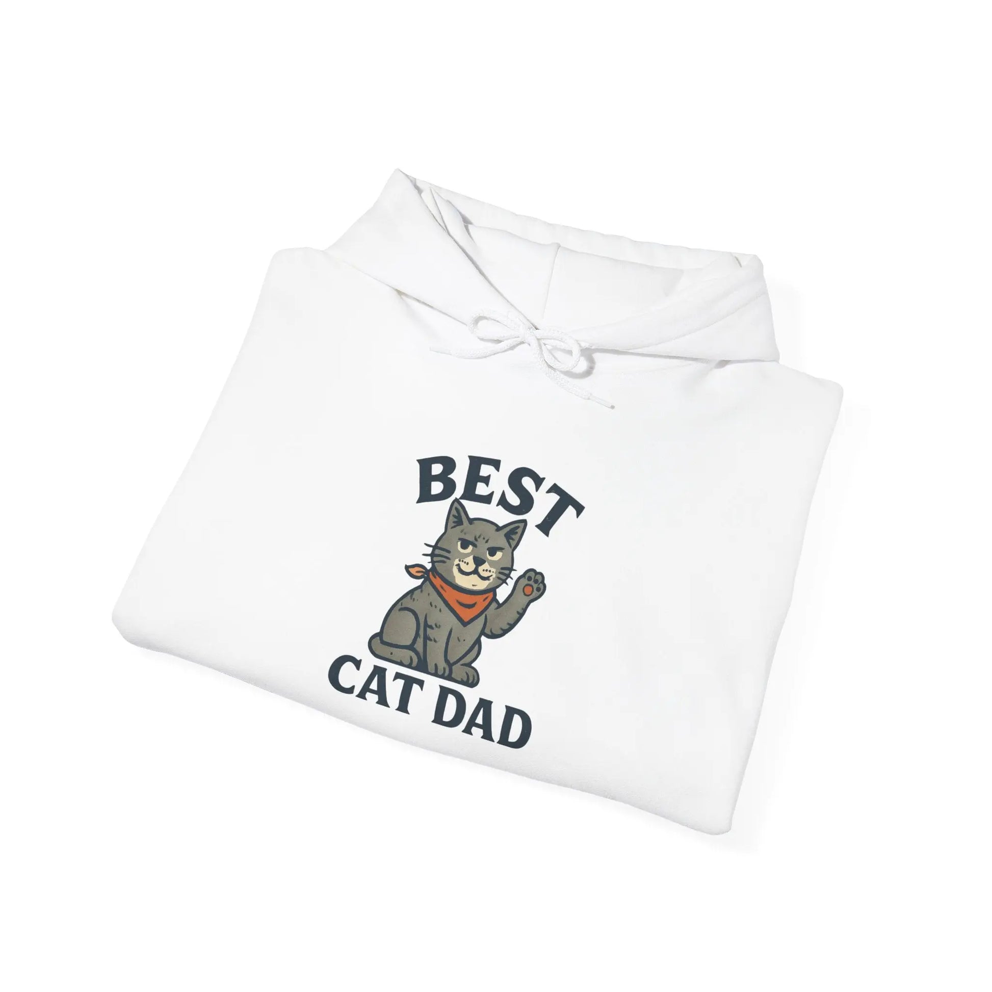 Best Cat Dad Hooded Sweatshirt, Cat Lover Gift, Funny Sweatshirt, Pet Dad Apparel, Cozy Cat Dad Hoodie Printify