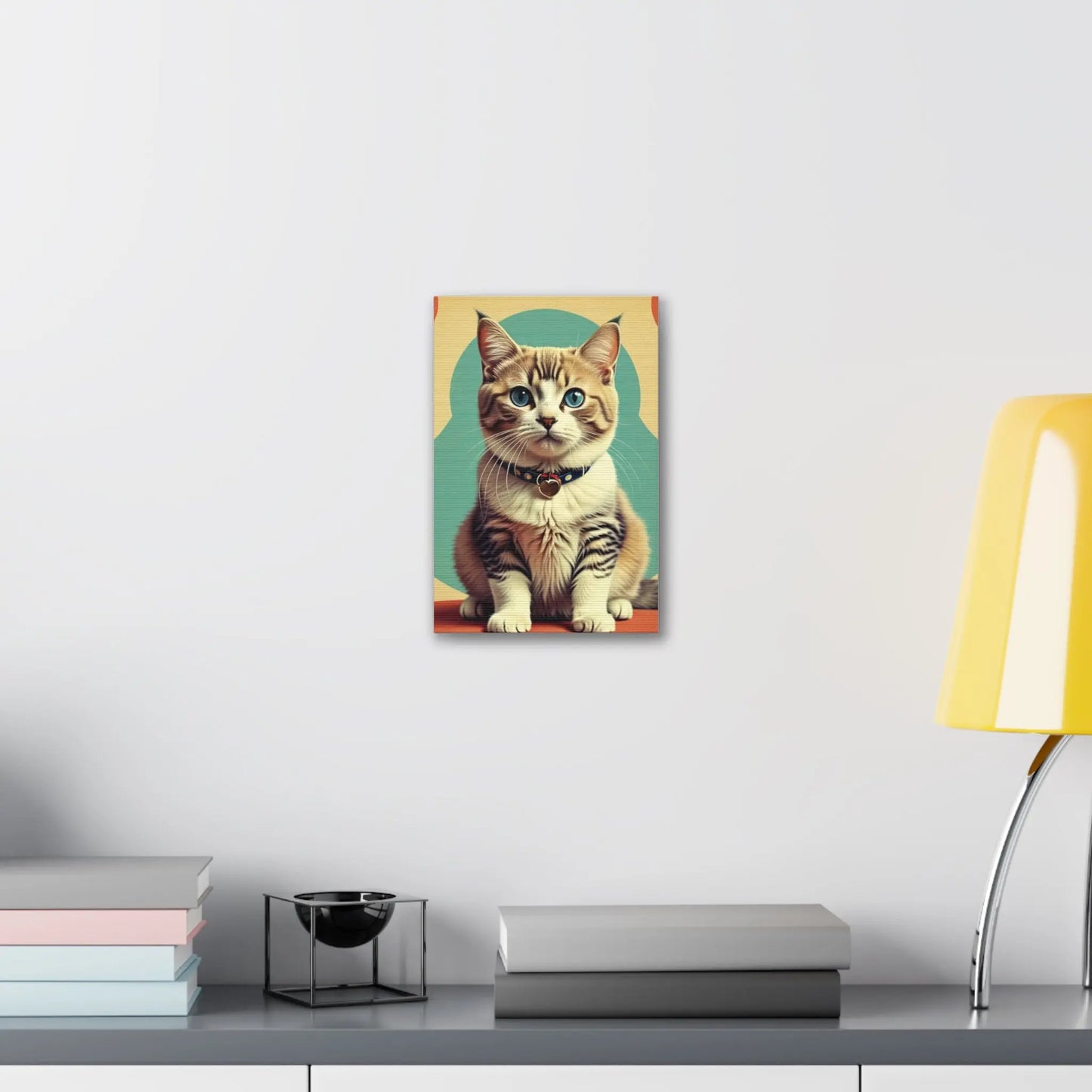Blue-Eyed Tabby Cat Canvas Art – Stretched 1.5" Wall Décor Printify