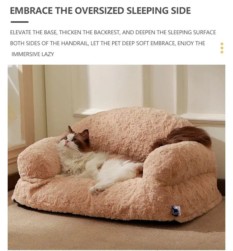 Plush Pet Sofa Bed - All-season Non-slip Bottom Durable And Scratch-resistant Suitable For Dogs And Cats