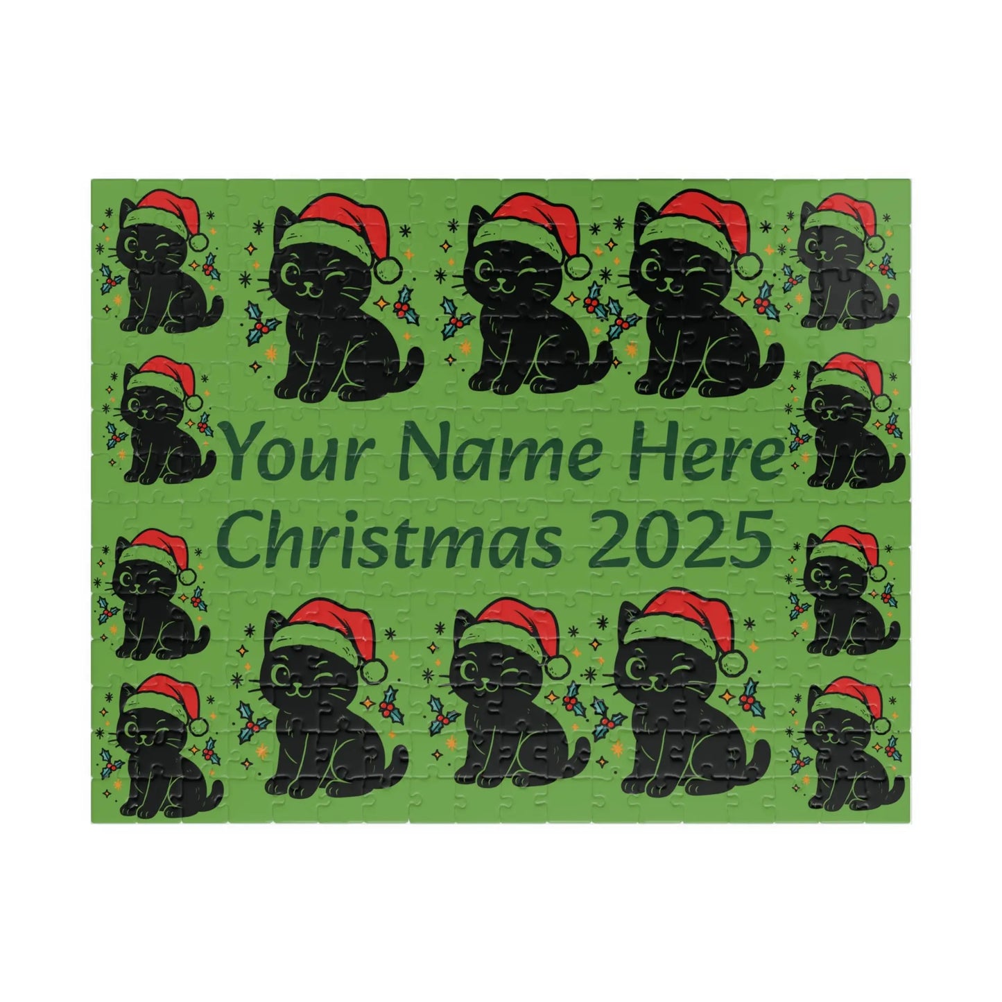 Personalized Christmas Puppy Puzzle Printify