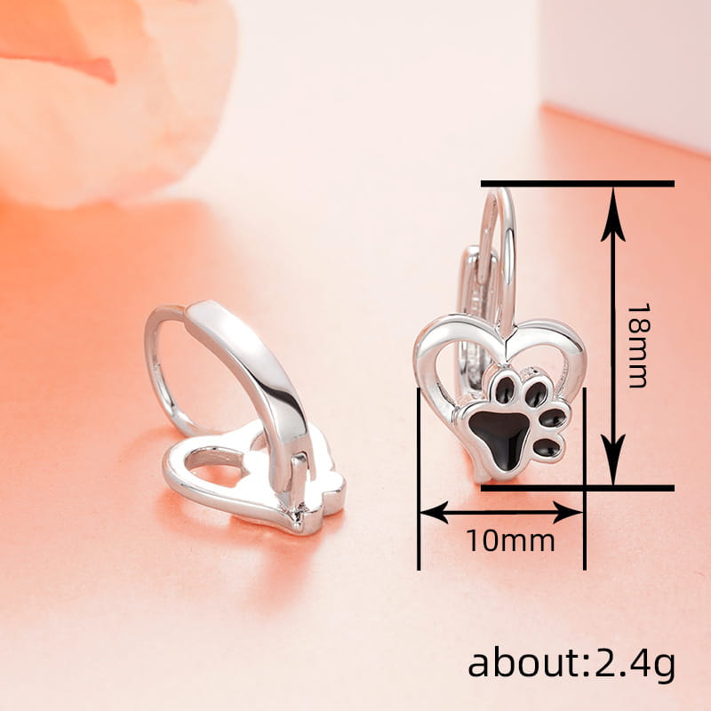 Love Cat’s Paw Earrings Female Dripping Cute