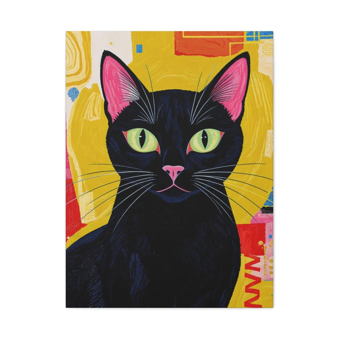 Black Cat Pop Art Matte Canvas Print — Stretched 1.25" Printify