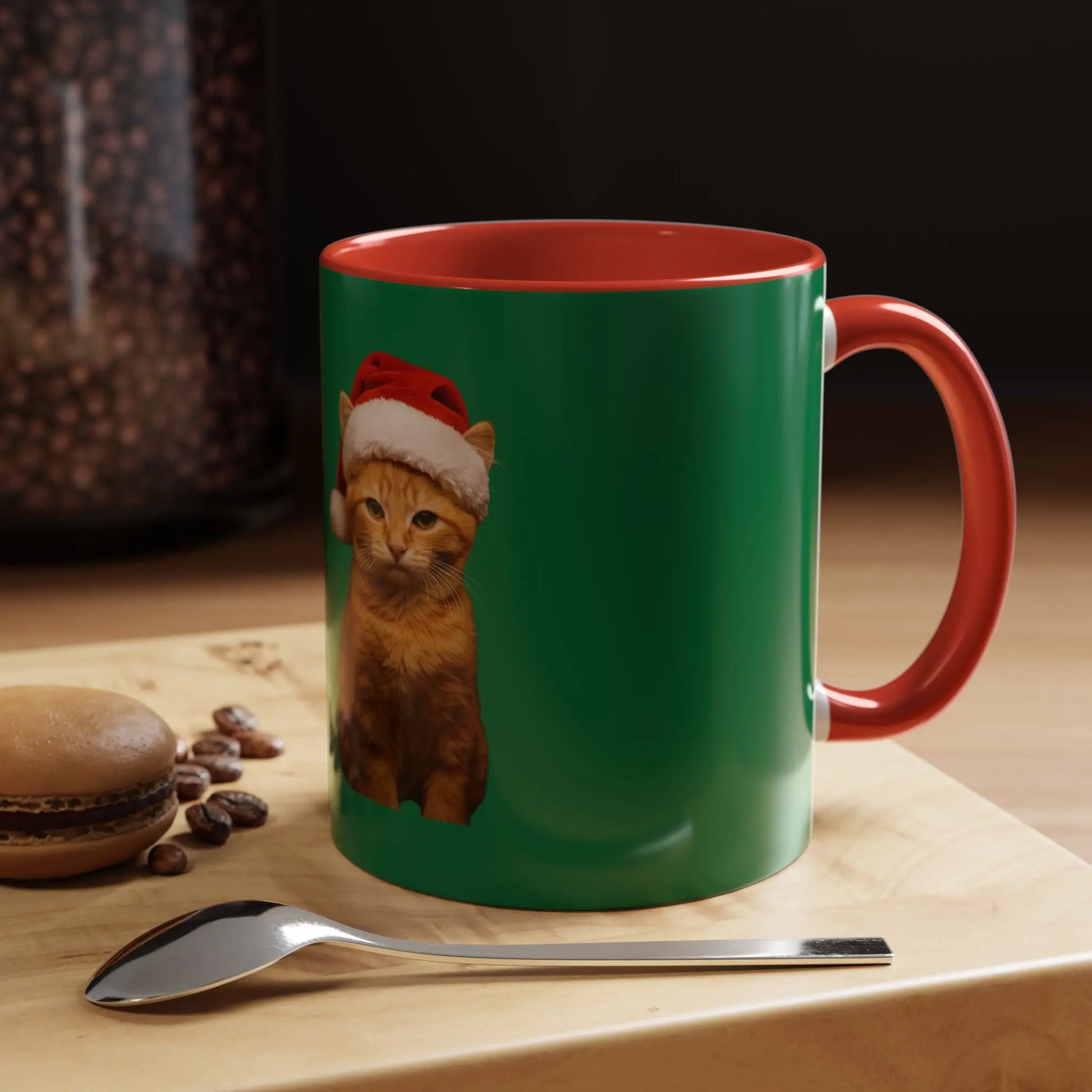 Christmas Cat Accent Mug - Personalized 'On the Naughty List' Mug Printify