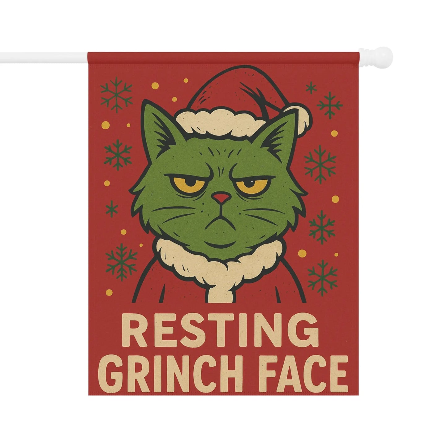 Garden Flag — "Resting Grinch Face" Holiday Decorative House Banner Printify