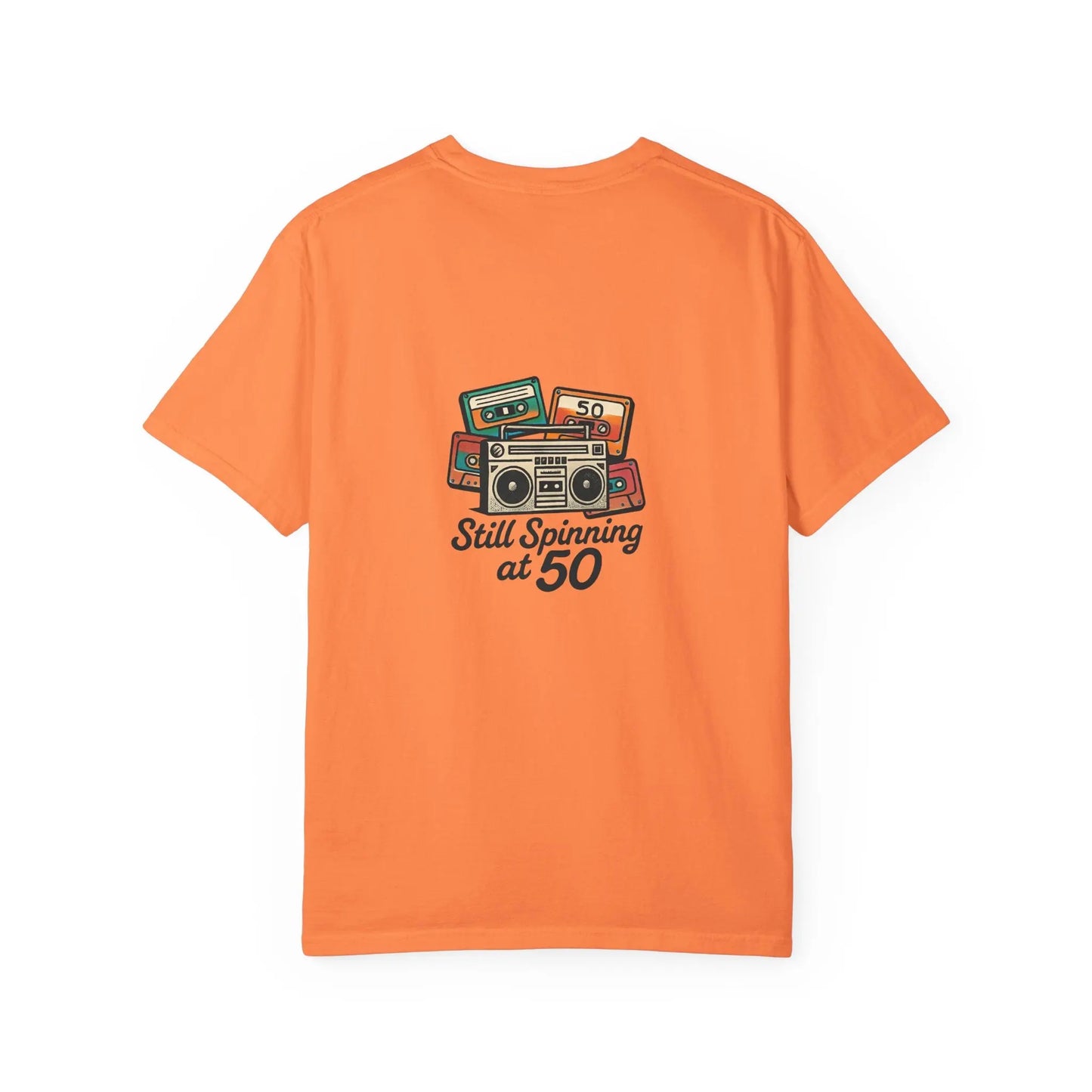 Crew T-Shirt - 'Still Spinning at 50' Retro Boombox Tee Printify
