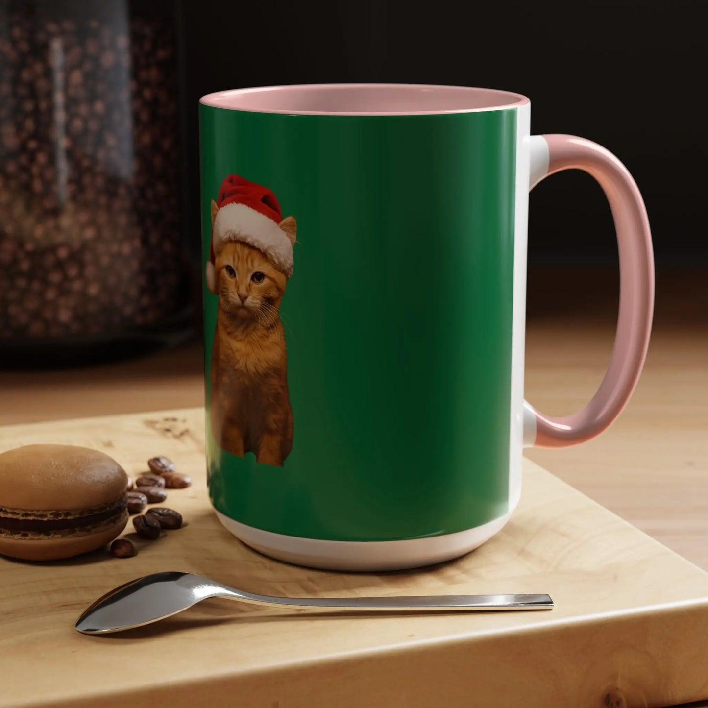 Christmas Cat Accent Mug - Personalized 'On the Naughty List' Mug Printify