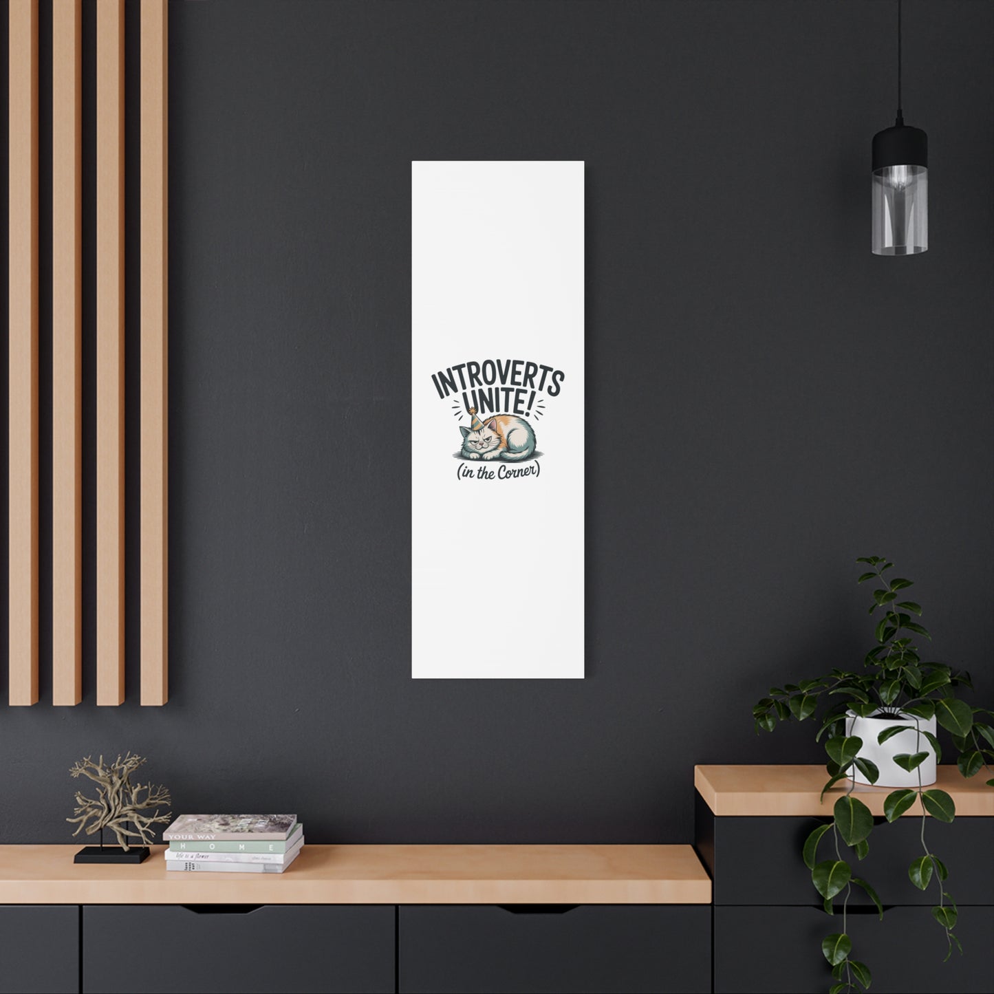 Introverts Unite (In the Corner) Matte Canvas | Funny Holiday Decor, Party Survival Humor Printify