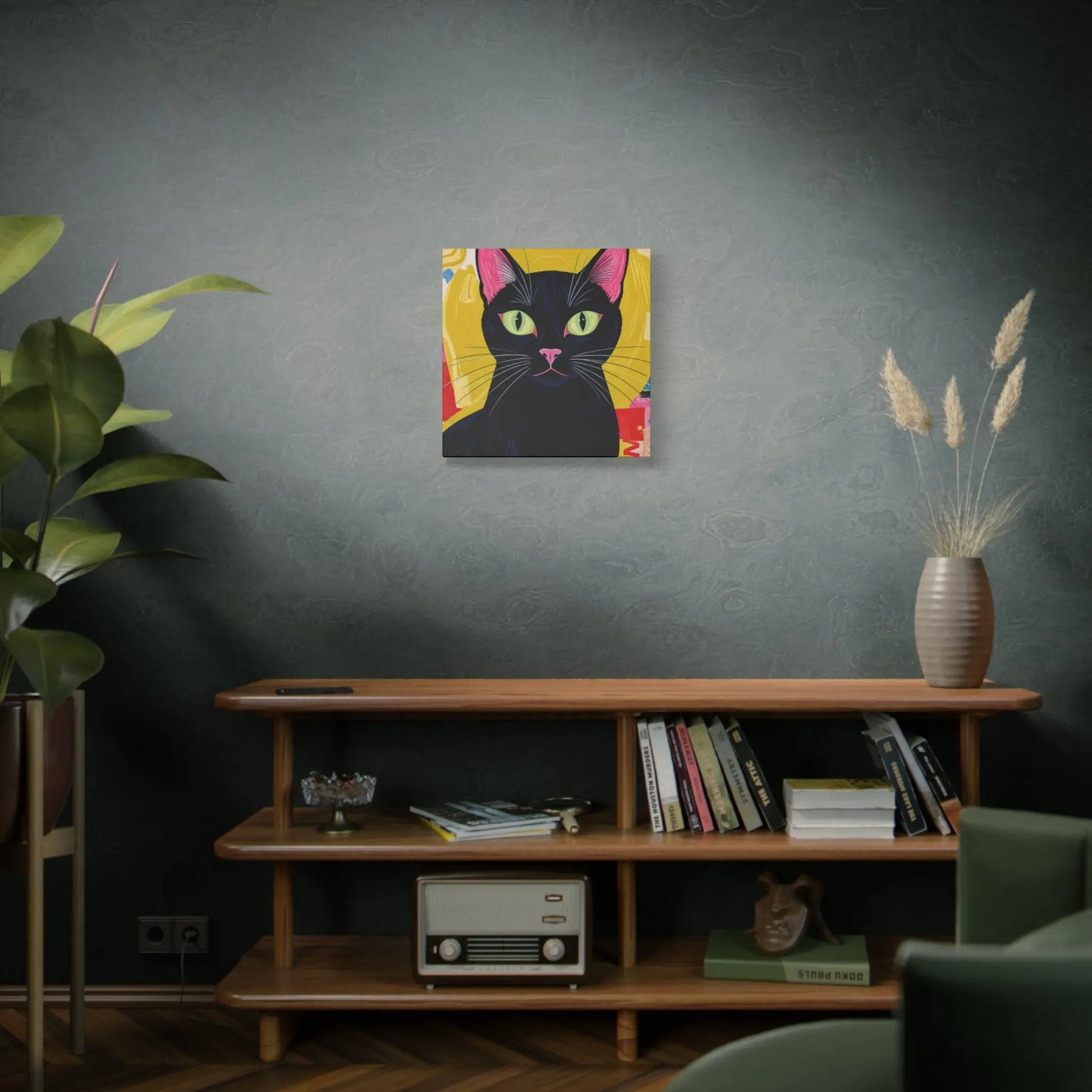 Black Cat Pop Art Matte Canvas Print — Stretched 1.25" Printify