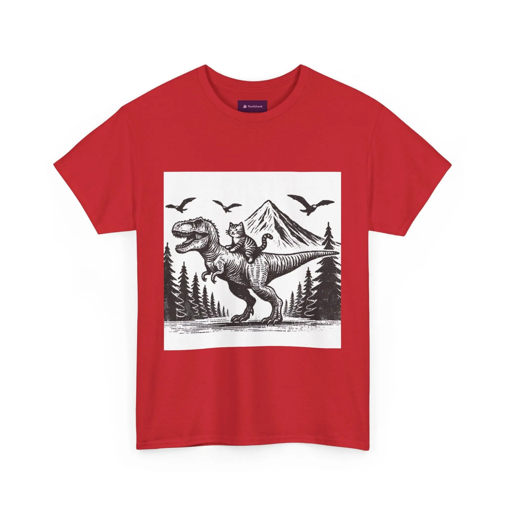 Dinosaur Cat Tee Printify