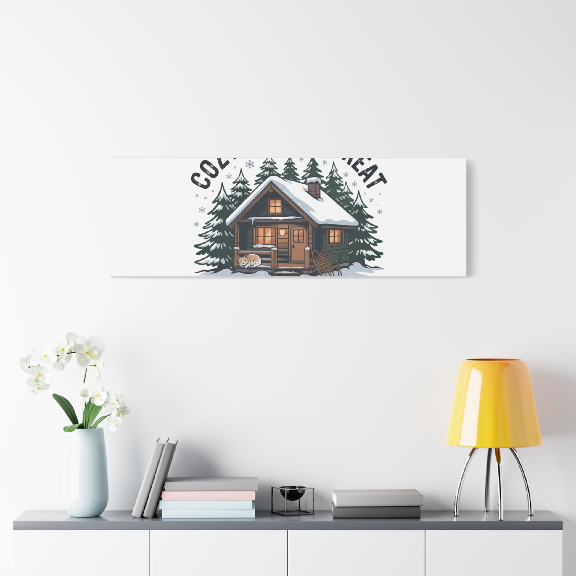 Cozy Cabin Retreat Log Cabin Art Print | Matte Canvas Stretched, 1.25" Printify