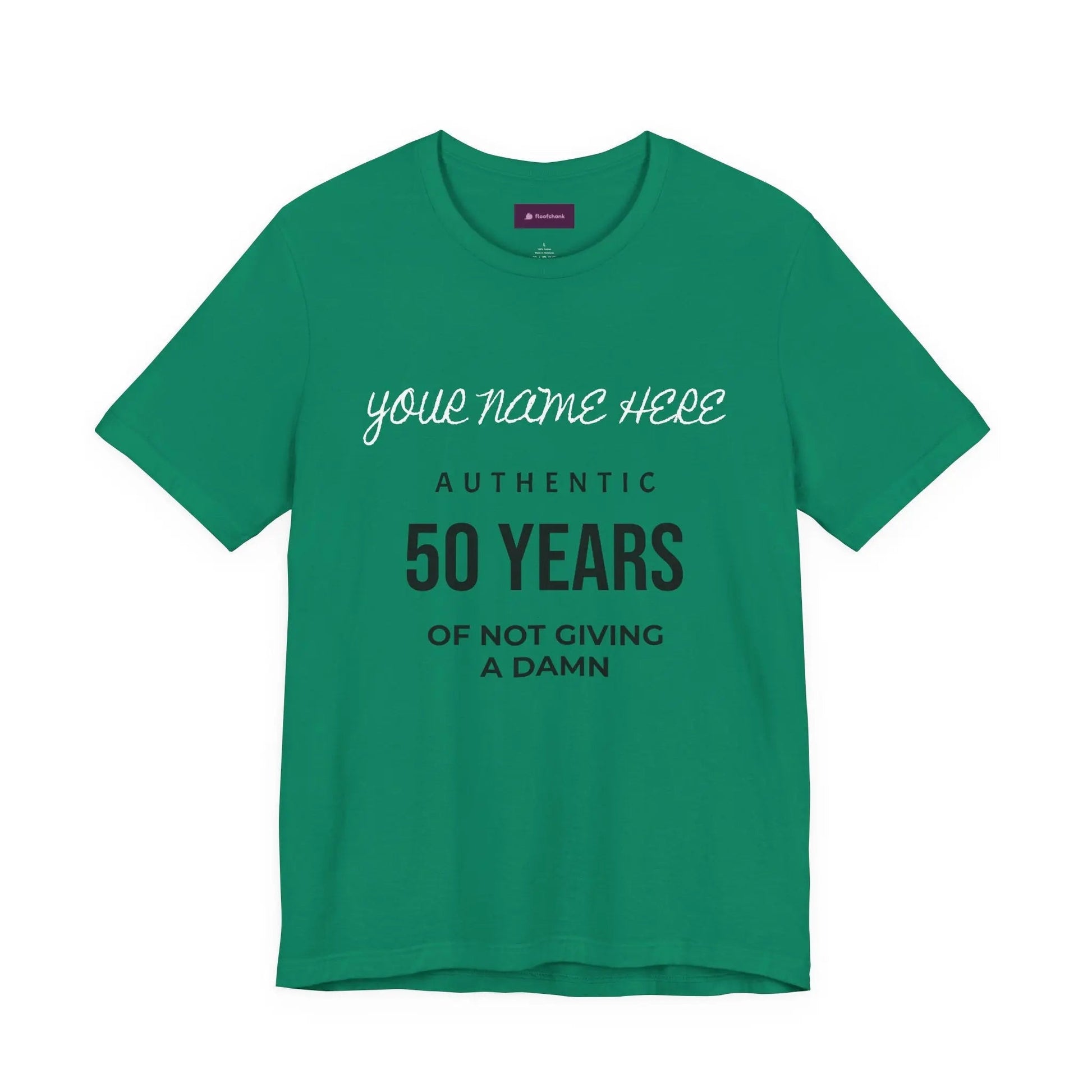 50 Years of Not Giving a Damn T-Shirt — Custom Name 50th Birthday Tee - FloofChonk