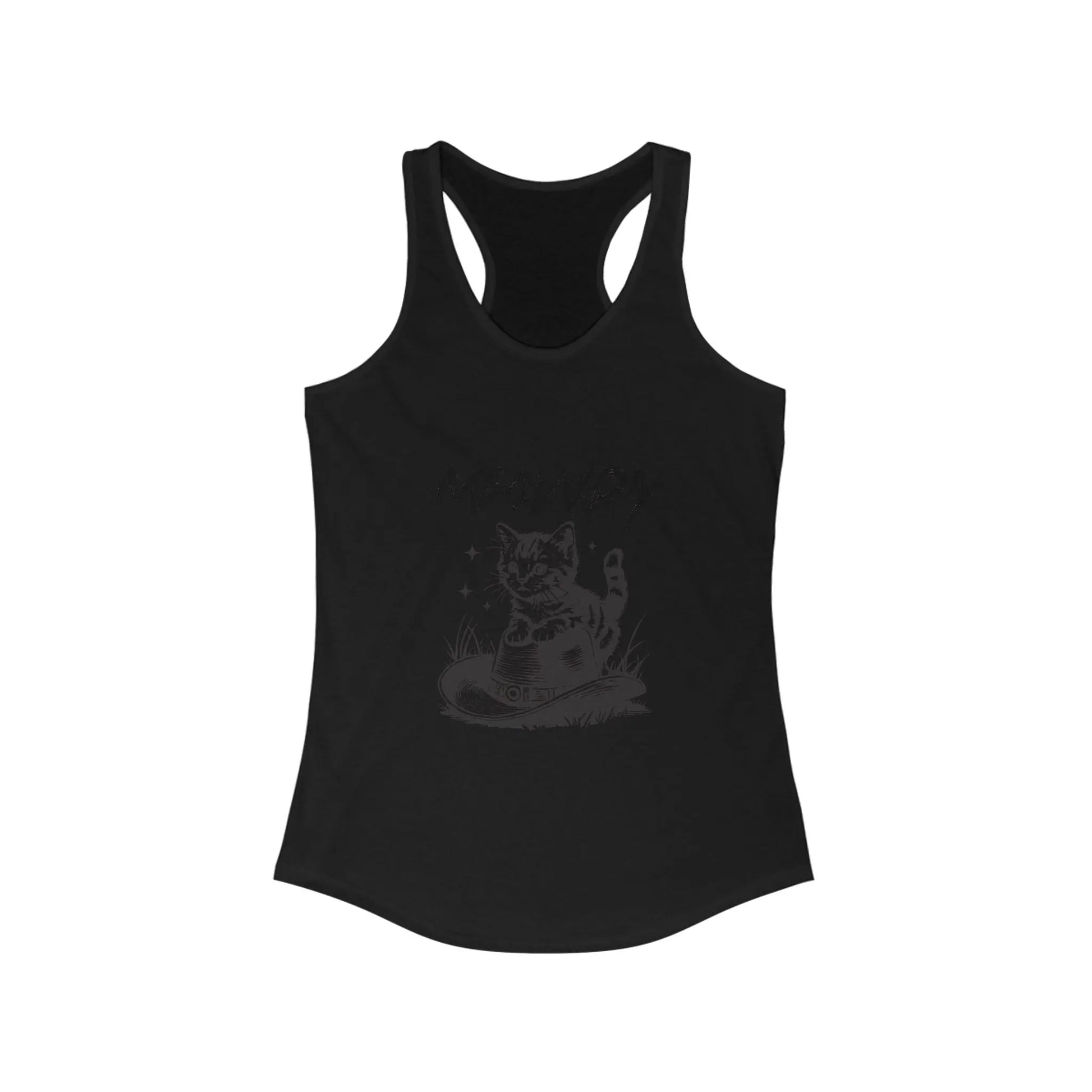 Meowdy Cat Racerback Tank - Women's Cute Pet Lover Summer Top, Casual Wear, Animal Print Shirt, Cat Mom Apparel Printify
