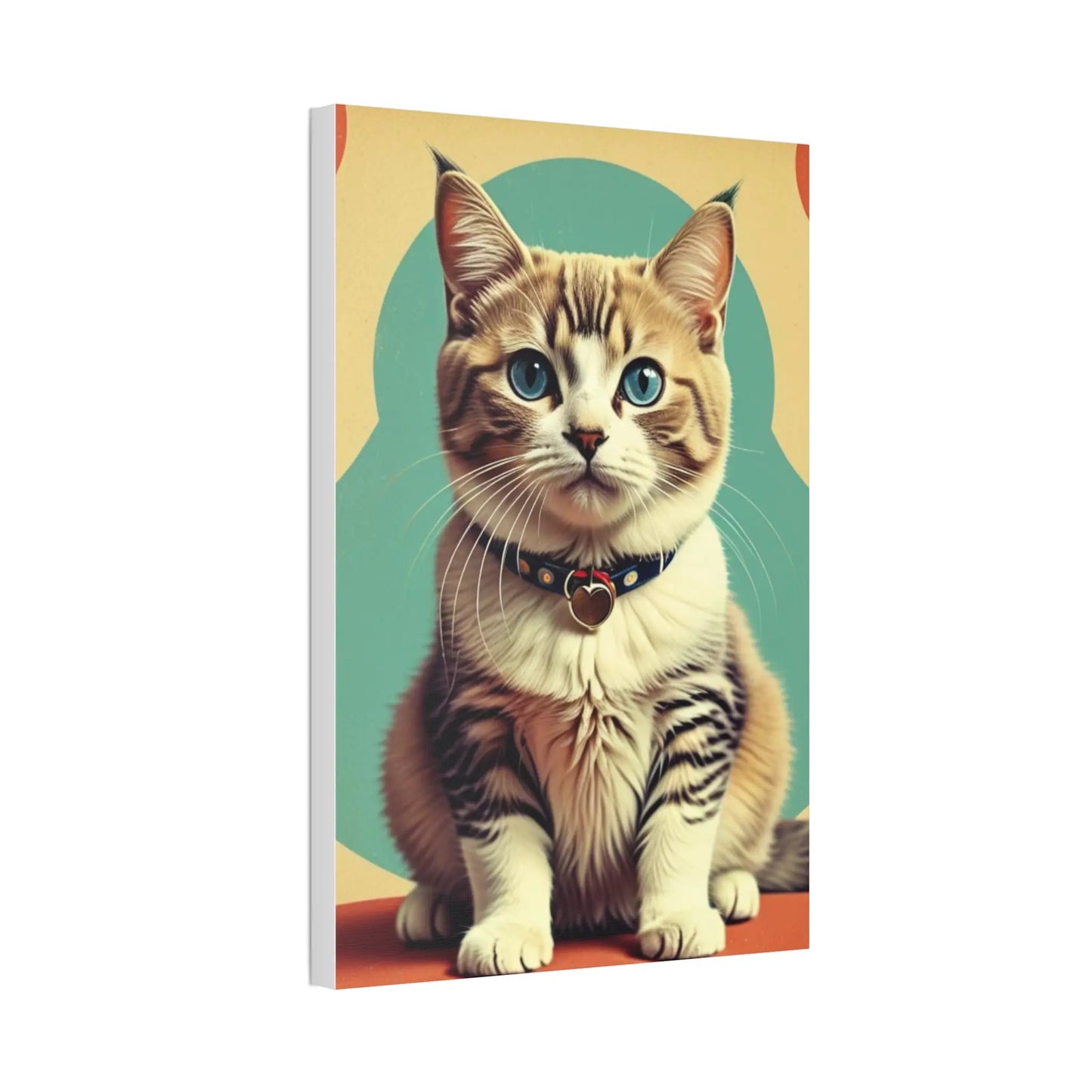 Blue-Eyed Tabby Cat Canvas Art – Stretched 1.5" Wall Décor Printify