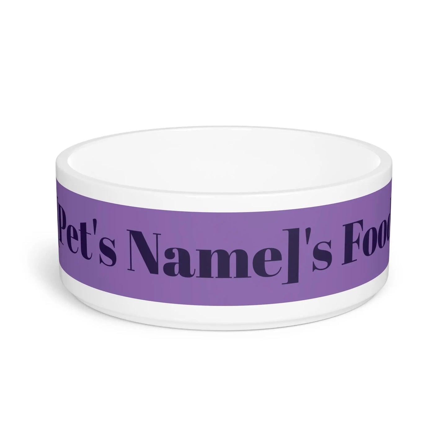 Personalized Pet Name Food Bowl | Custom Pet Bowl, Purple Name Band Printify