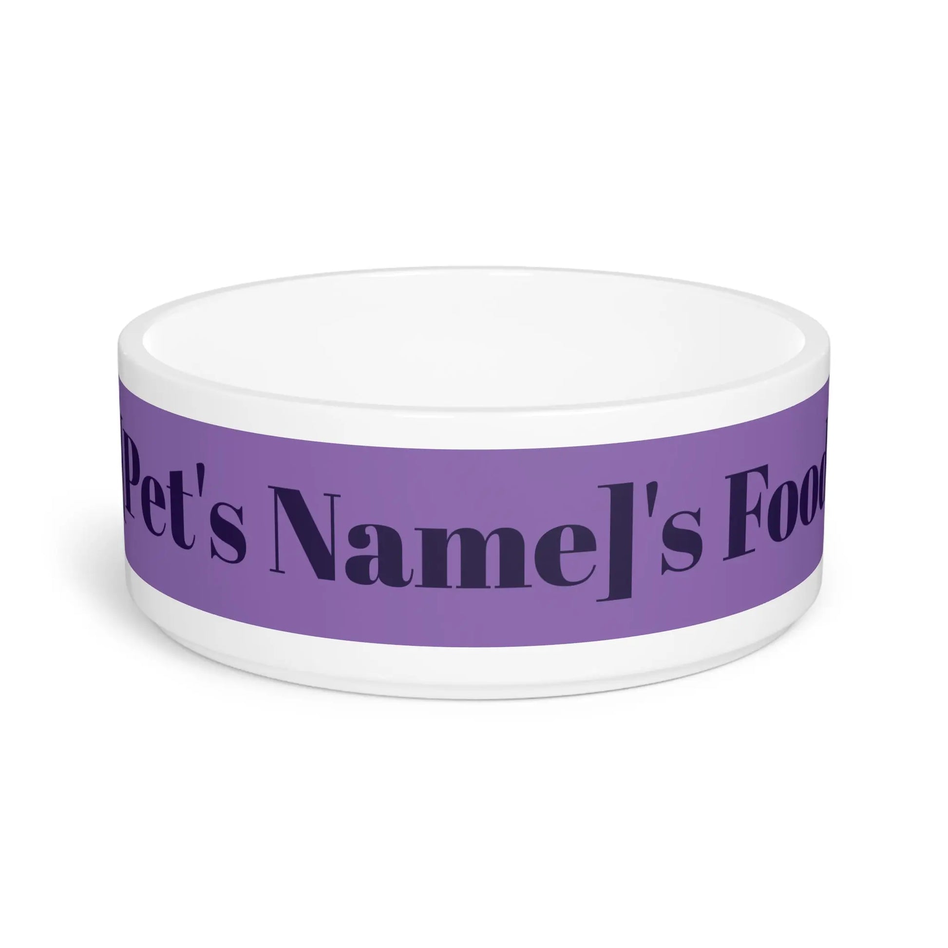 Personalized Pet Name Food Bowl | Custom Pet Bowl, Purple Name Band Printify