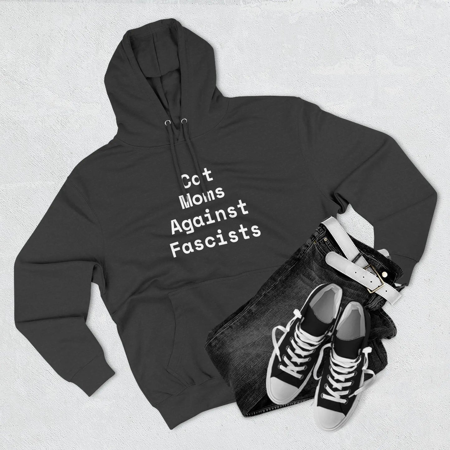 Cat Moms Against Fascists Hoodie Printify