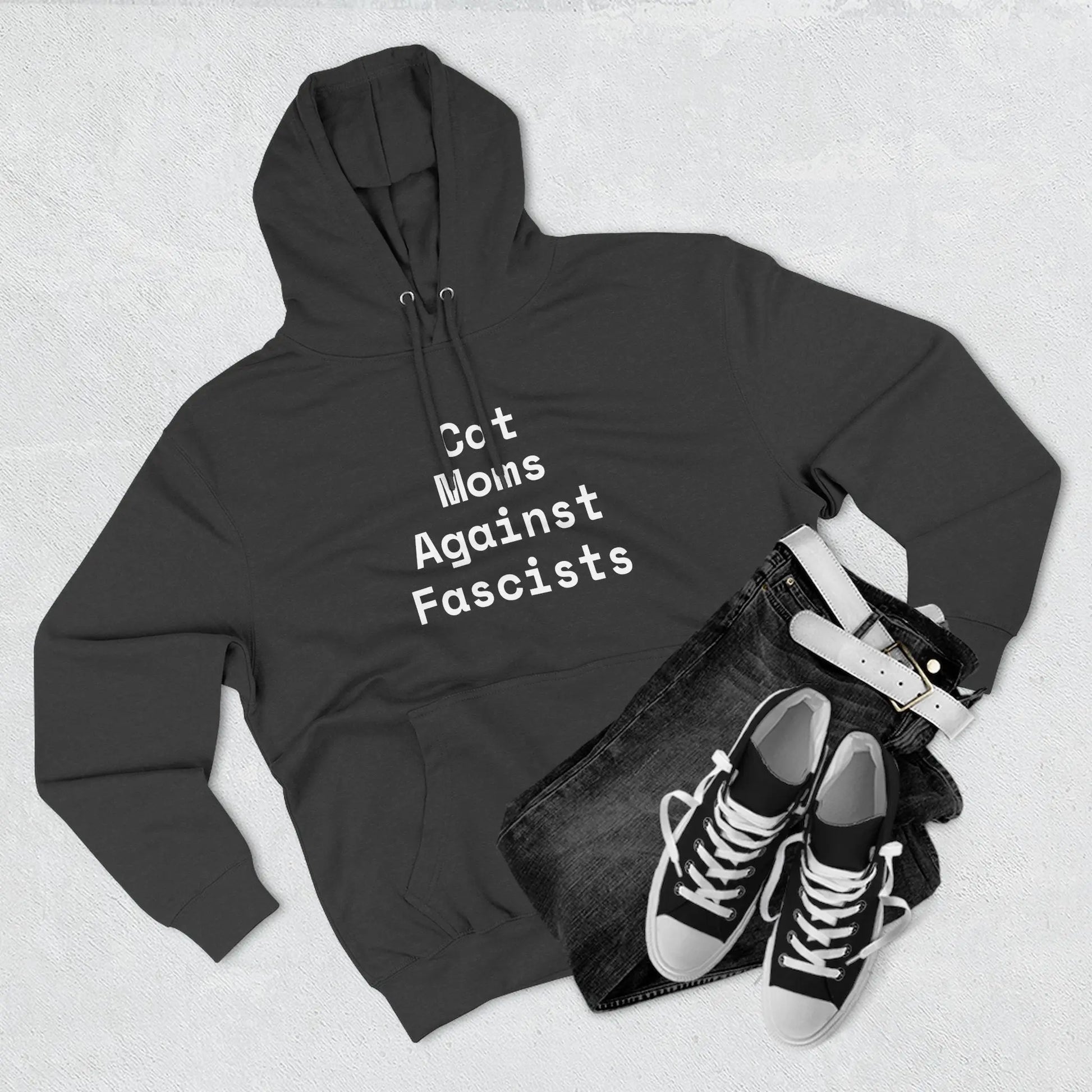 Cat Moms Against Fascists Hoodie Printify