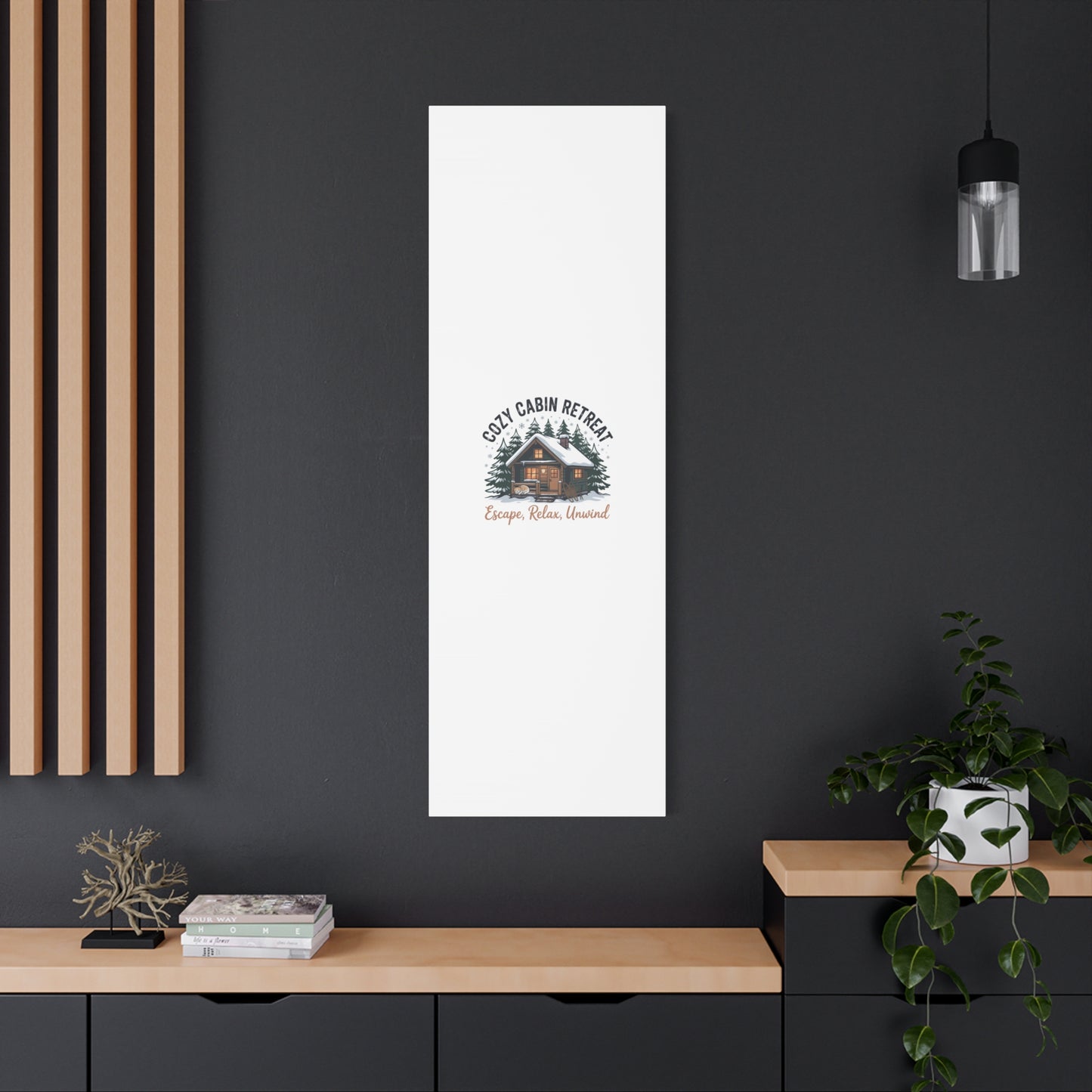 Cozy Cabin Retreat Log Cabin Art Print | Matte Canvas Stretched, 1.25" Printify