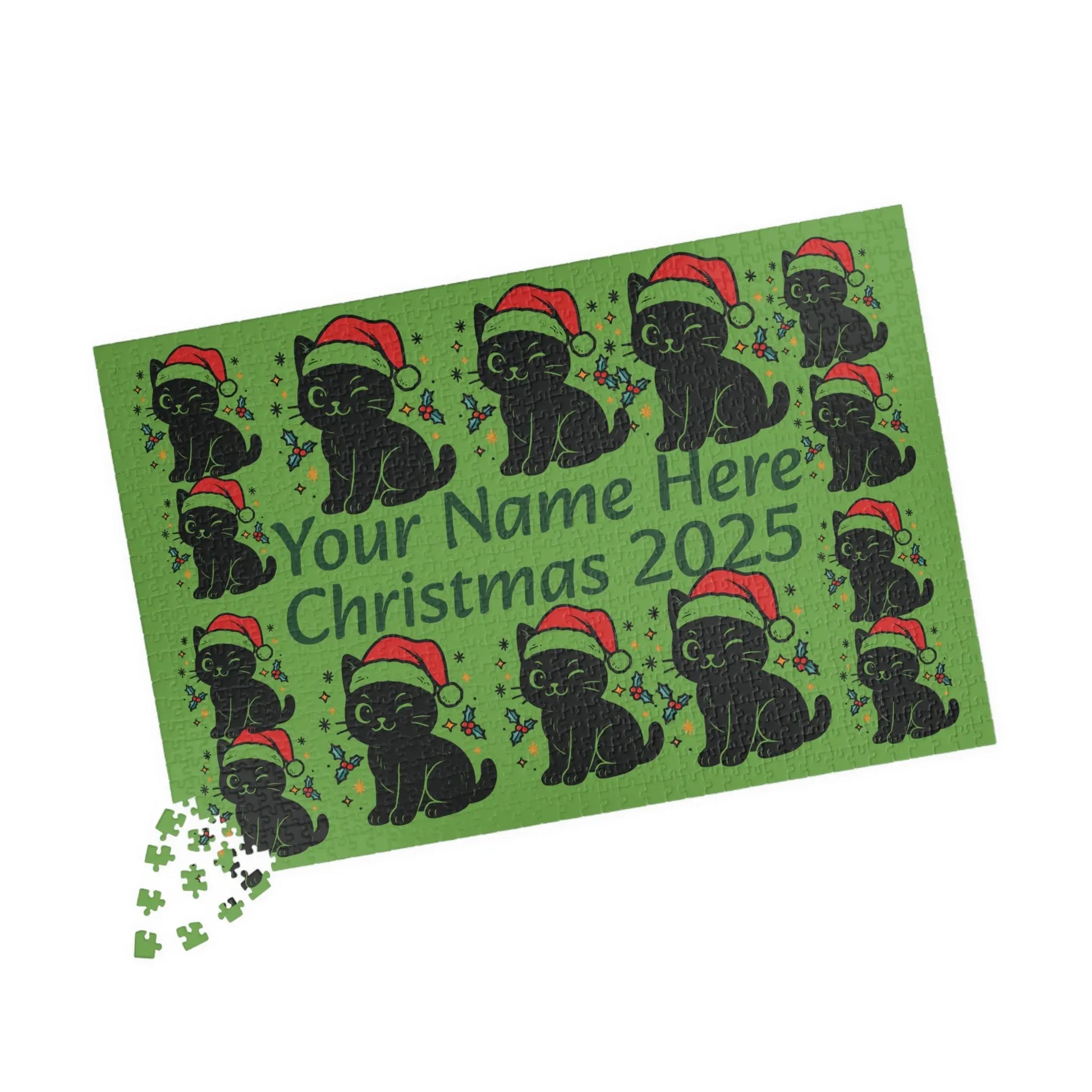 Personalized Christmas Puppy Puzzle Printify