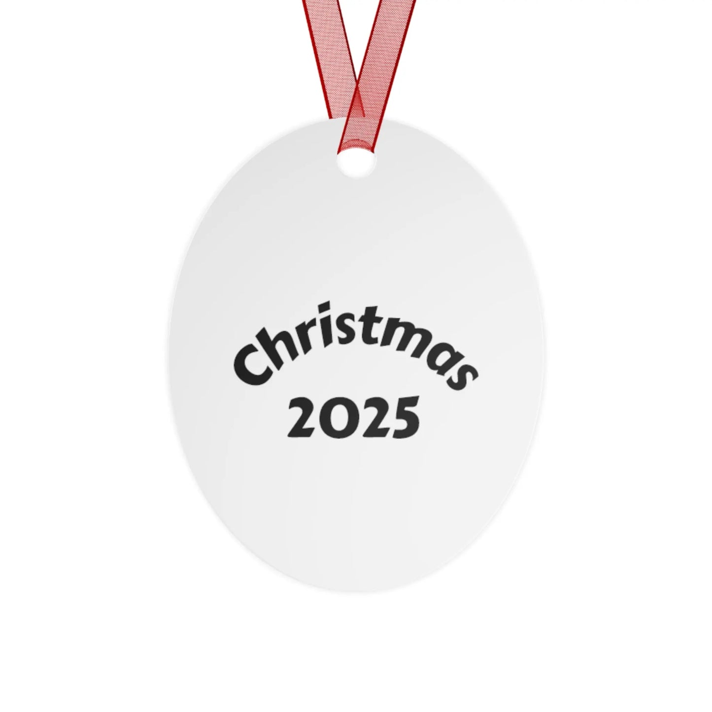 Christmas Cat Ornament - Merry & Purr-Y 2025 Metal Ornament Printify