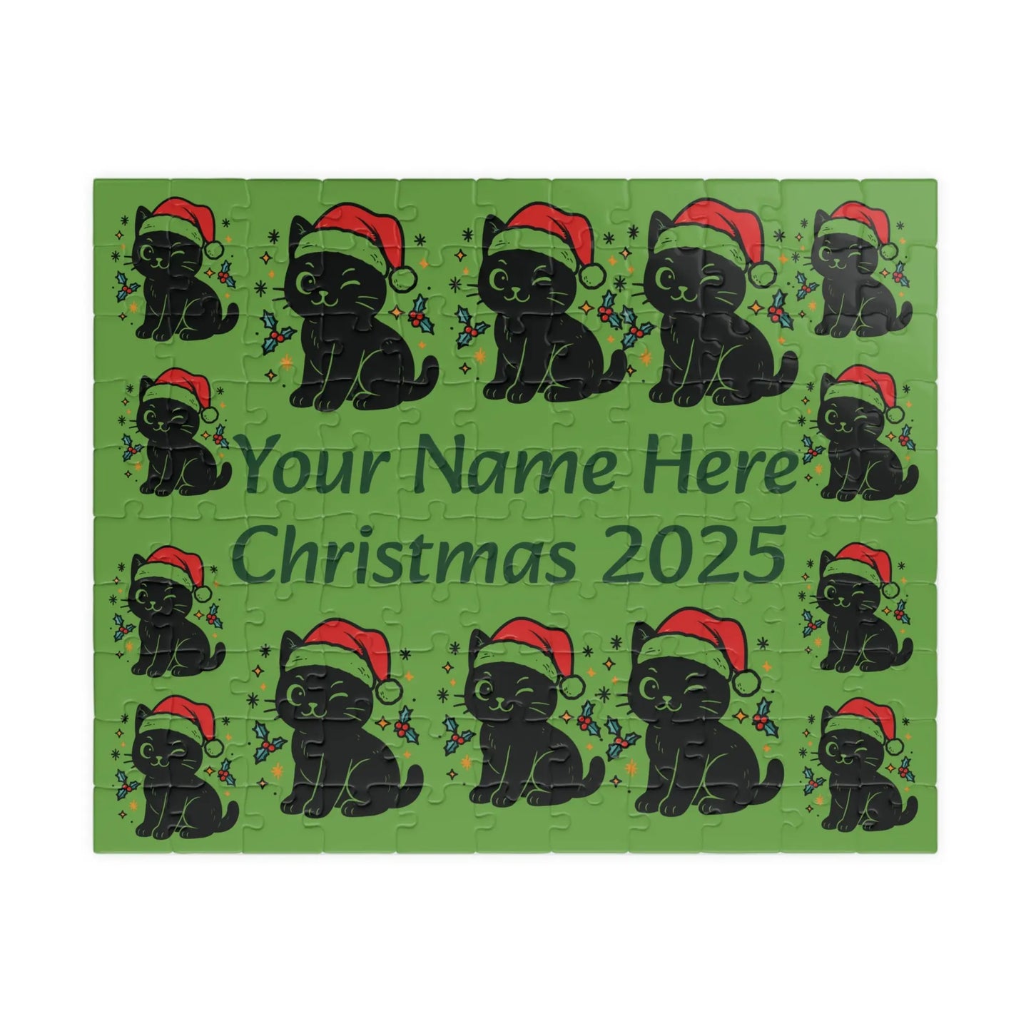 Personalized Christmas Puppy Puzzle Printify