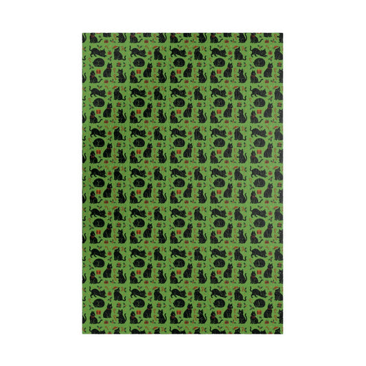 Green Christmas Cats Puzzle – Spooky Cat Pattern Jigsaw (110/252/520/1014 pcs) Printify