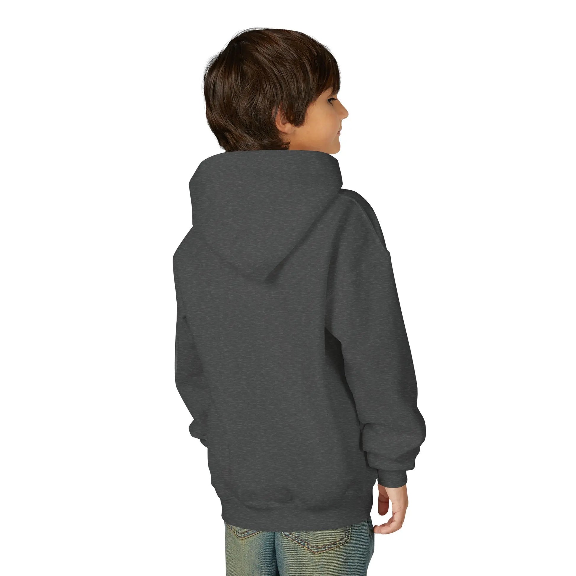 Youth Hoodie - 'Too Cool' Shark Graphic Pullover Printify