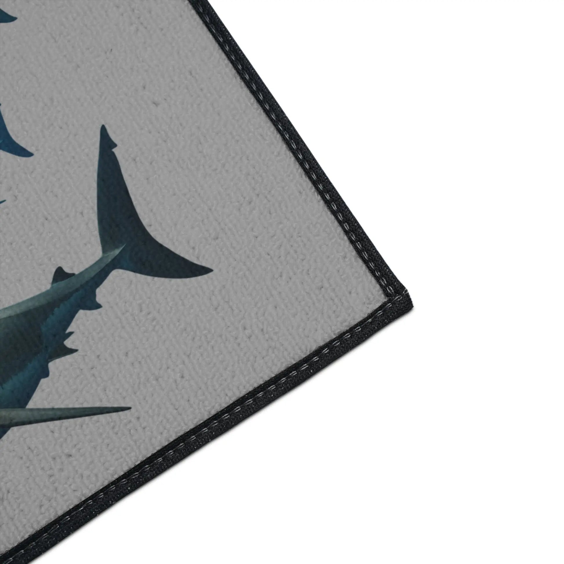 Shark School Heavy-Duty Floor Mat — Durable Ocean Shark Rug for Entryway, Garage, or Bathroom Printify
